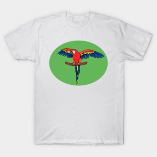 Abstract Scarlet Macaw Parrot Design T-Shirt